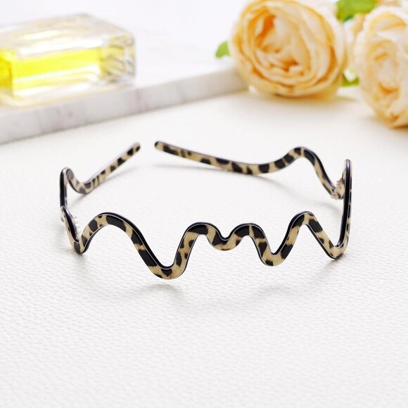Wavy Headband Women Non Slip French Style Plastic Tortoiseshell main image 5